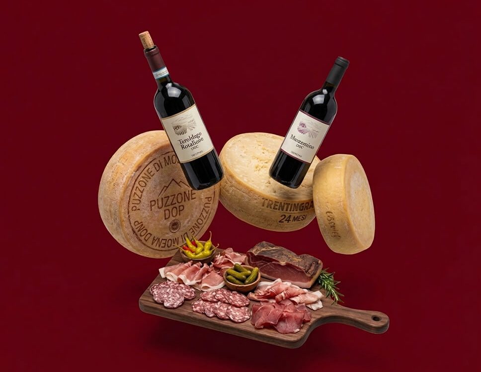 Prodotti tipici del Trentino per una degustazione in baita.